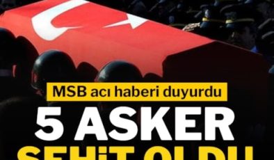 Son dakika… MSB acı haberi duyurdu: Metan gazından 5 asker şehit oldu!