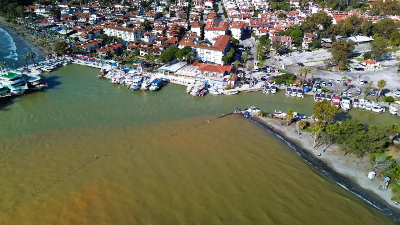 Akyaka’da denizin rengi kahverengiye döndü