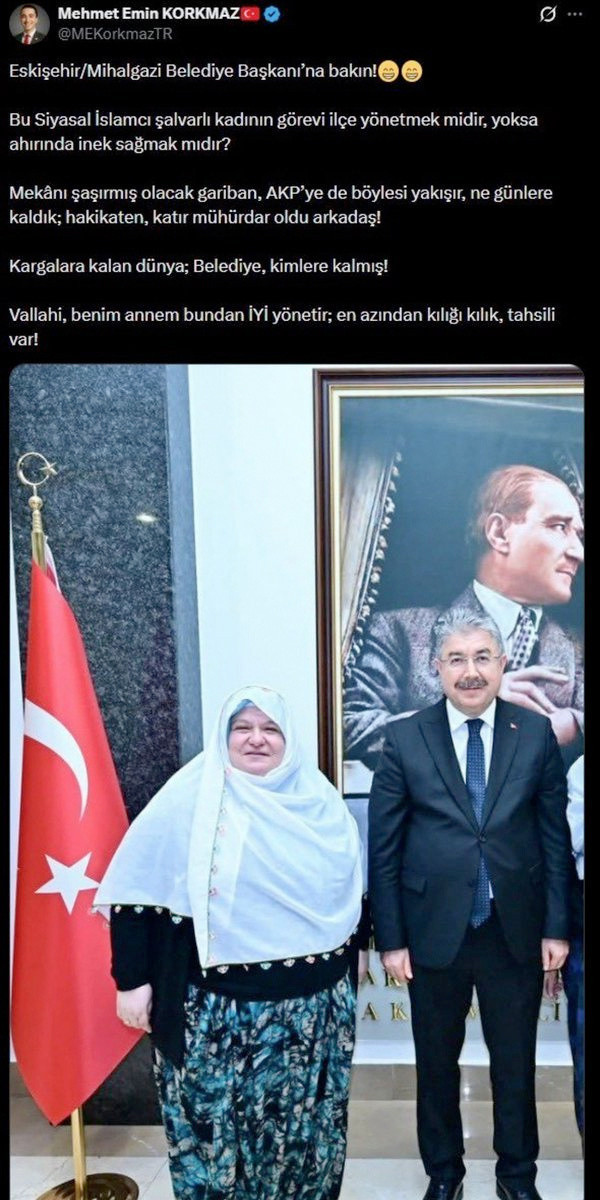 Mihalgazi Belediye Başkanı Güneş'i hedef alan sosyal medya paylaşımına peş peşe tepki - Resim: 0